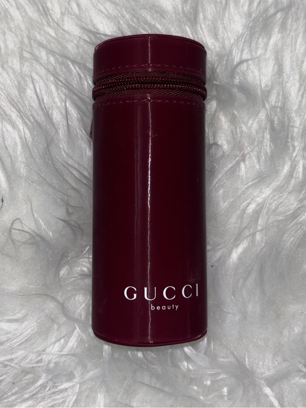 Gucci Deep Burgundy Gloss Makeup Brush Case